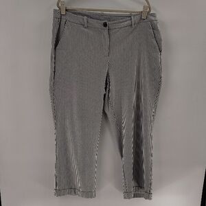 Lane Bryant Striped Pants Size 20 Black And White Stripe Cuffed Hem With Pockets